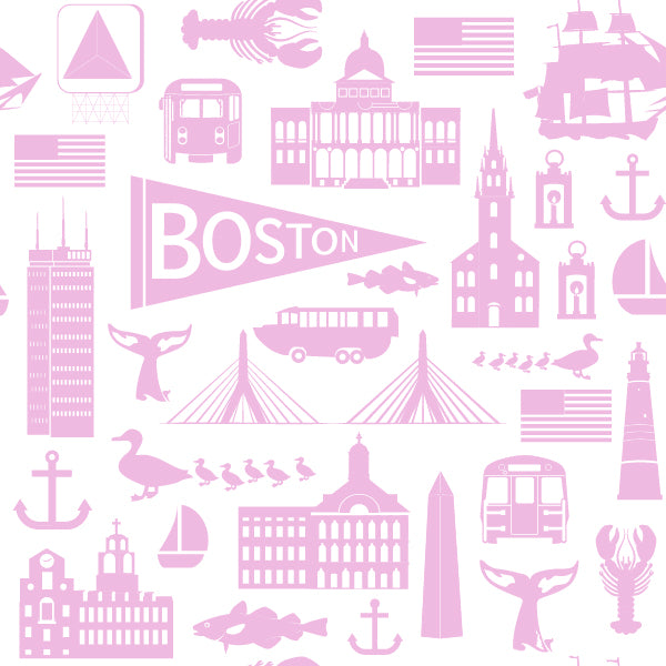 pink Boston landmark pajama pattern
